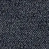 Night blue looped pile fabric texture with irregular loops, matte finish, and subtle mottled effect; product label reads “63 andromeda”.